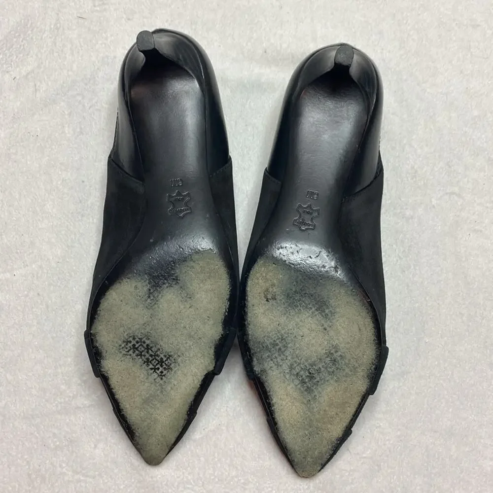 Tory Burch Saray Black patent leather and suede kitten heels size 6